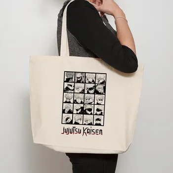 Gojo Satoru Jujutsu Kaisen Холщовая сумка Женские сумки для покупок большой емкости холщовые сумки для покупок Мода
