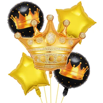 5шт С Днем Рождения Корона Фольгированные воздушные шары Фестиваль День Рождения для взрослых Юбилейные Воздушные шары для вечеринки Принадлежности для украшения детского душа