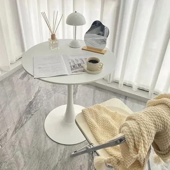 Официальный Новый Простой Повседневный Журнальный столик HOOKI, окрашенный в Белый Цвет, Столик для переговоров о чае с молоком, Столик для приема гостей на балконе в стиле Тюльпан.