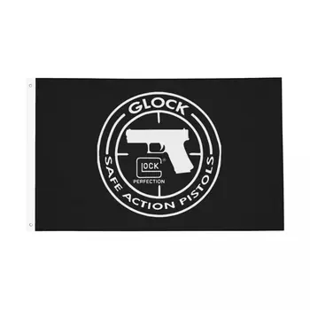 Флаг тактического стрелкового оружия Glock, Двусторонний наружный баннер, Всепогодное подвесное украшение 90x150 см