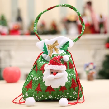 Рождественские сумки на шнурке, подарочные украшения, Конфеты, закуски, Держатель для шоколада с ручкой, Реквизит для украшения сумочки в виде Рождественского Снеговика