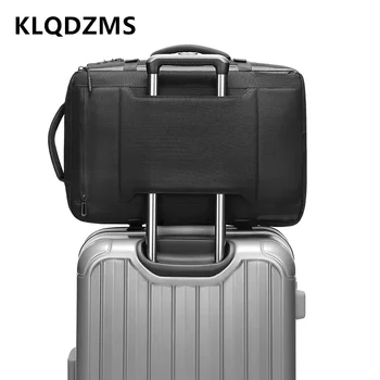 Рюкзак большой емкости KLQDZMS, мужской многофункциональный школьный рюкзак для деловых поездок, водонепроницаемая сумка для ноутбука из ткани Оксфорд
