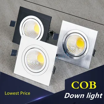 Встраиваемые квадратные светодиодные светильники мощностью 9 Вт с регулируемой яркостью, потолочный светильник AC85-265V со светодиодной подсветкой теплого/холодного белого цвета, точечные светильники для внутреннего освещения