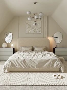 Скандинавский минимализм, современная легкая роскошная тканевая кровать в итальянском стиле, высокий ящик для хранения, многофункциональная мягкая сумка, двуспальная кровать