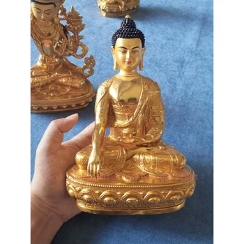 ДОБРЫЙ будда Шакьямуни Медицина статуя Будды Буддизм Тибетский храм ГЛАВНАЯ Медная статуя Будды благословляет крепкое здоровье и удачу
