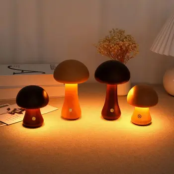 INS Светодиодный ночник с сенсорным выключателем, прикроватная тумбочка в виде деревянного симпатичного гриба, настольная лампа для спальни, ночники для сна в детской комнате