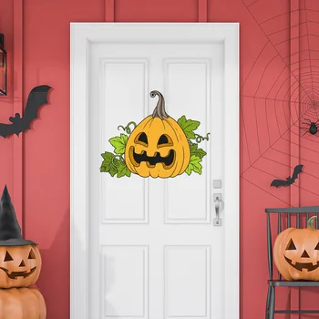 1 шт. милые наклейки в виде тыквы на Хэллоуин для украшения дверей и окон спальни, наклейки на стену