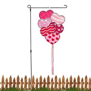 Открытый флаг Святого Валентина Двусторонний сезонный дворовый флаг с сердечком и любовью, Дворовый флаг для наружных украшений, флаги для дома Святого Валентина