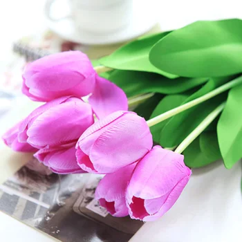 Новый 10 шт Искусственный цветок тюльпан искусственный букет Настоящие цветы для украшения дома Свадебные декоративные цветы