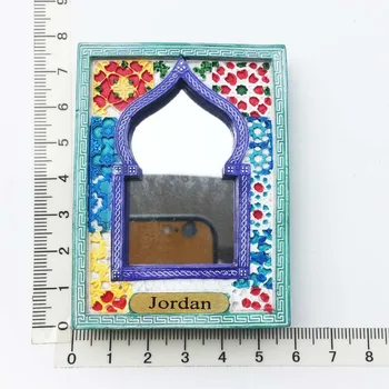 Джордан из смолы, Изысканная Резная Зеркальная рамка, Магнит на холодильник, украшение, туристический сувенир, наклейка с сообщением, поделки