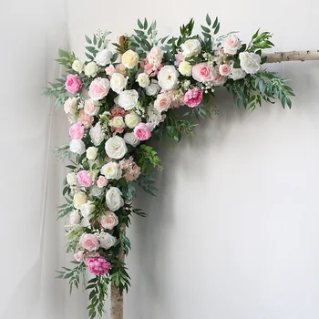 Искусственные цветы в виде свадебной арки, Треугольная Настенная Цветочная композиция, фон для сцены мероприятия, цветочный ряд, центральное украшение стола
