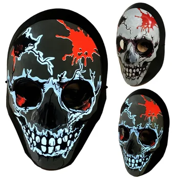 Маска для вечеринки с 3D светодиодной подсветкой, улучшенная утолщенная светящаяся маска для Хэллоуина, маскарадная маска
