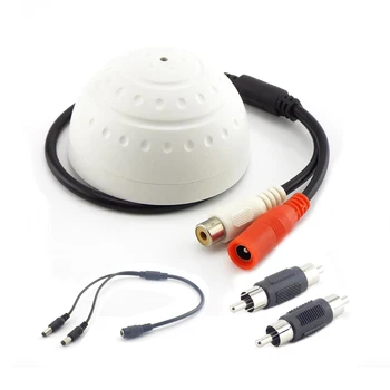 Звукосниматель CCTV Микрофон Аудио Звук Постоянного Тока от 1 до 2 Полосный Кабель-Разветвитель Питания RCA Разъем типа 