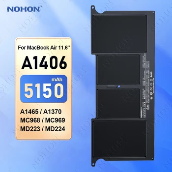 Аккумулятор для ноутбука NOHON для MacBook Air 11,6 дюймов A1465 (2013) A1406 A1495 A1370 MC968 MC969 MD223 MD224 Батареи 5150 мАч