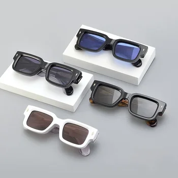Солнцезащитные очки из квадратного черного стекла для мужчин и женщин Модные солнцезащитные очки в оправе роскошного бренда и дизайнера, модный тренд, уникальные очки для вечеринок