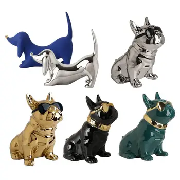 Статуэтка собаки, предметы интерьера, современные украшения, миниатюры, Статуэтка собаки для книжной полки, офисного рабочего стола, украшения тумбочки