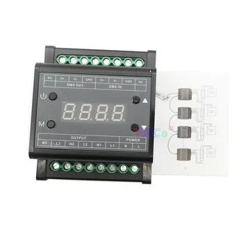 DMX302 Высоковольтный DMX Симисторный светодиодный Регулятор яркости Светодиодной панели AC110V 220V 50Hz/60Hz Выход 3CH 1A/CH