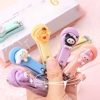 Креативная Мультяшная Машинка Для Стрижки Ногтей Sanrio Kuromi Anime Pattern Nail Tip Clipper Hello Kitty Студенческие Портативные Складные Инструменты Для Ногтей