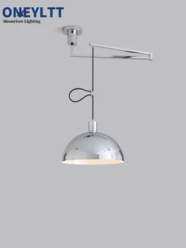 Ресторанный светильник, подвесной светильник с одной головкой на подвижном длинном шесте, средневековый кухонный настольный светильник Bauhaus, светильник для кабинета в спальне