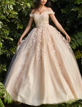 Шикарное пышное платье в пол с открытыми плечами, принцесса для взрослых, выпускной вечер, элегантное роскошное бальное платье