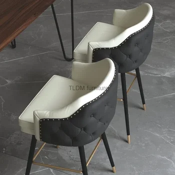 Промышленный обеденный стул, офисные минималистичные Роскошные кухонные стулья, барный стул со спинкой, Дизайнерский стул Sillas De Bar