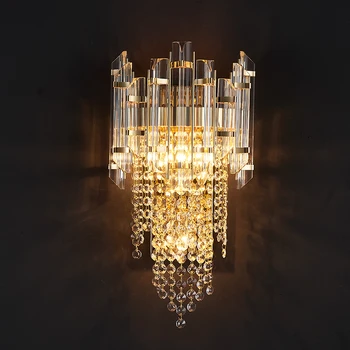 Роскошный Хрустальный настенный светильник Простые хрустальные светильники в постмодернистском стиле Креативное Украшение гостиной Настенный светильник Скандинавские светильники для лестницы в спальню
