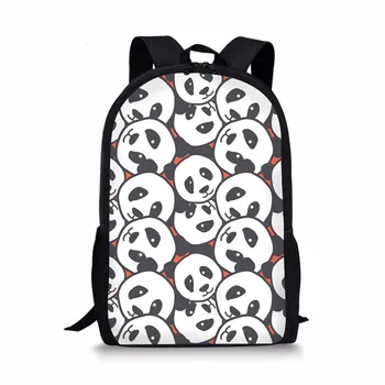 17-дюймовая школьная сумка с принтом мультяшной панды для детей, мальчиков и девочек, сумки для книг, Опрятная детская школьная сумка на каждый день, школьная сумка для малышей
