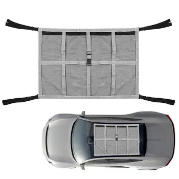 Двухслойная сетка для хранения на потолке автомобиля Карманная сумка для хранения на крыше автомобиля Внутренняя грузовая сетка Дышащая сетчатая сумка для уборки Внутренних аксессуаров