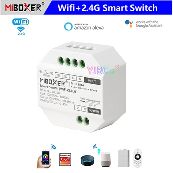 Miboxer Wifi + 2.4 G Smart Switch WL-SW1 RF Push Dimme Светодиодный Контроллер Приложение /Голосовое / Дистанционное Управление AC100-240V для светодиодной Подсветки /Вилки / Вентилятора