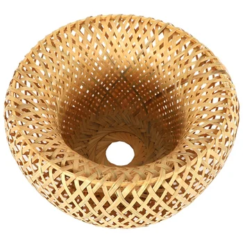 Бамбуковый плетеный ротанговый абажур Ручной работы, двухслойный бамбуковый куполообразный абажур, Азиатский Деревенский Японский дизайн лампы