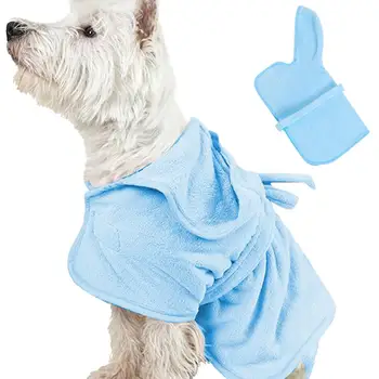 Полотенце для собак из микрофибры с капюшоном, Быстросохнущее Банное полотенце для ухода за домашними собаками и кошками, моющийся халат для домашних животных, полотенца из мягких волокон
