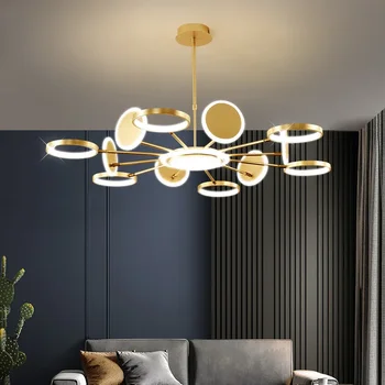 новая люстра в скандинавском стиле для гостиной 2021 года, легкая роскошь, высококлассная современная минималистичная атмосфера, хрустальные дизайнерские лампы для дома