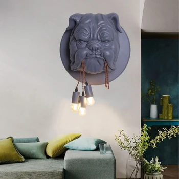 Оригинальность в скандинавском стиле, настенные светильники в виде головы животного, гостиная, столовая, кабинет, спальня, креативные дизайнерские светильники Bulldog LED
