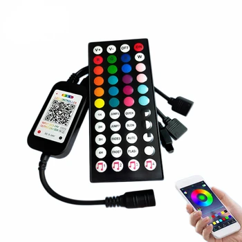 44-Клавишный Музыкальный Bluetooth-Совместимый Контроллер 12V RGB LED Smart Control С Двойным Выходом, Контроллер Светодиодного Диммера Для Полосовых Светильников 4pin