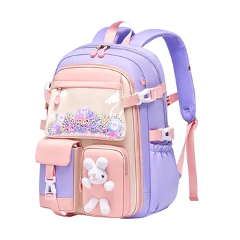 Школьный ранец для начальной школы, школьный ранец для девочек, легкий детский рюкзак Kawaii, водонепроницаемый школьный ранец, рюкзак большой емкости