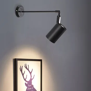 Промышленный настенный светильник с длинным светодиодным столбом, вращающийся фото светильник для галереи, выставки, музея, вывески, освещения для фотографий, точечные светильники