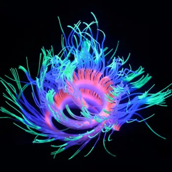 Аквариумный Светящийся Морской Анемон Силиконовая имитация разновидности кораллов, светящихся в темноте, Искусственные рыбы, Домашний аквариум, Пейзажный декор для аквариума