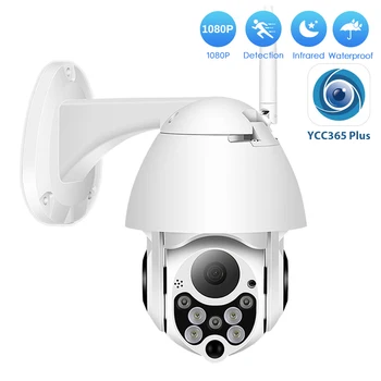 YCC365 Plus Wifi Камера Наружная 1080P HD CCTV Камера Безопасности PTZ 4-кратный Зум Водонепроницаемая Скоростная Купольная Беспроводная Камера Наблюдения Новая