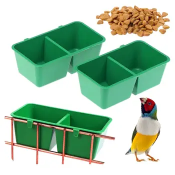 Пластиковая коробка для корма для птиц Применимая Железная Клетка Легко Фиксируемая Кормушка для птиц Зеленая Многофункциональная Соединенная коробка для еды Home