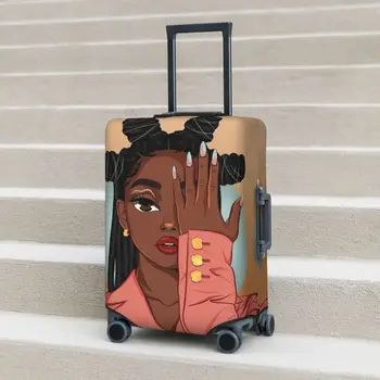 Чехол для чемодана для афроамериканки, модный чехол для путешествий, полезные принадлежности для багажа, протектор