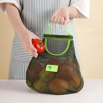 Многоразовый Кухонный подвесной сетчатый мешок для домашнего хранения фруктов и овощей, сетчатый мешок для имбиря, чеснока, картофеля, лука